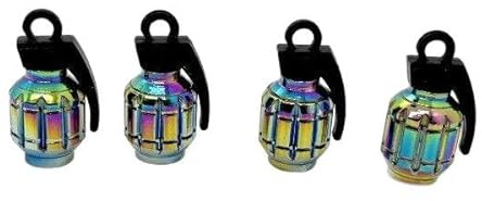4 x Ventilkappen Motorrad Auto Universal Vielfarbig Handbombe Staubdicht