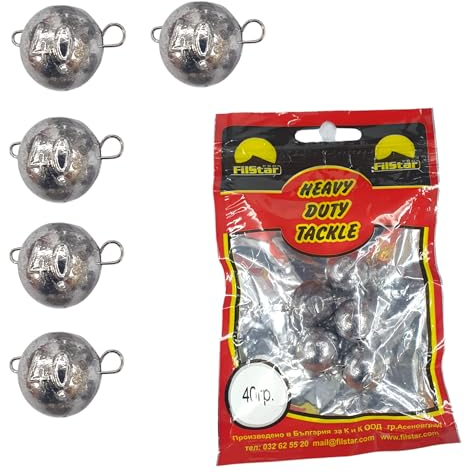 PRO FILSTAR Cheburashka Blei Set 5 x 40g - Jigköpfe Set - Drop Shot Blei für Offset Haken mit Stift - Dropshot Angelblei - Bleikugeln - Cheburashka Rig Gewichte Set - Jighead - Jig Set - Angel Zubehör