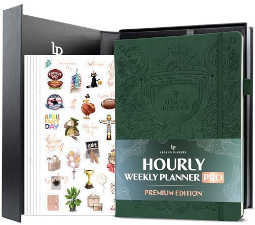 Legend Stundenplaner PRO Premium - Großer undatierter Terminplaner mit Zeitschlitzen - Personal & Work Organizer für die tägliche, wöchentliche & monatliche Planung - Zeitmanagementplanung - A4 Größe