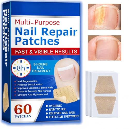 60PCS Nail Repair Patches,Fungal Nail Treatment,Fungal Nail Treatment for Toenails Extra Strong,Nail Fungus Toenail Patches,Antifungal Nail Treatment,Ingrown Toenail Treatment,Nail Repair Treatment