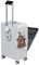 cadciehe 24in Aluminium Frame Hardside Expandable Spinner Wheel Luggage, Front Open Carry on Luggage, Built-in Lock Carry on Suitcase, with Cup Holder & USB Type-C Charging Port & Phone Stand White