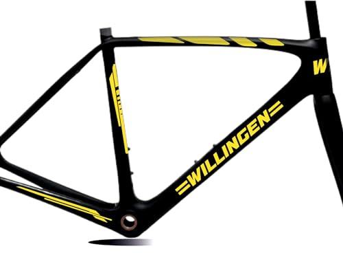 Sticker-Set 7 Aufkleber für Fahrradrahmen und Fahrradrahmen, Set mit 7 Aufklebern für MTB BDC Universal Schutz Wilingen Code B0186 (fluoreszierendes Gelb)