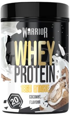 Warrior Whey Proteinpulver 500 g (bis zu 36 g Shake) – Muskelaufbau- und Erholungsgetränk – zum Genuss nach dem Training – köstlich und reich an Aminosäuren – 20 Portionen (Kokosnuss)
