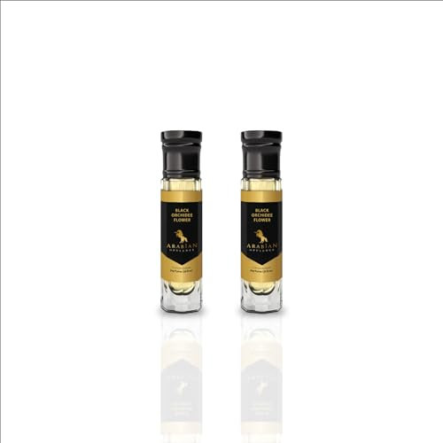 Arabian Opulence FR44 BLACK ORCHIDEE FLOWER Roll-on Parfümöl | Konzentriertes Parfüm-Körperöl | Langanhaltendes Parfüm auf Ölbasis für Frauen | Reisegrößenflasche Alkoholfreie (6ml, 2er-Pack)