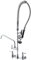 Profi Gastro Geschirrbrause Küchenarmatur mit Spritzpistole für Gewerbliche Küchen 91.5 cm Wandarmatur 195 bis 210 mm, Drehrohr 30 cm, Poliert