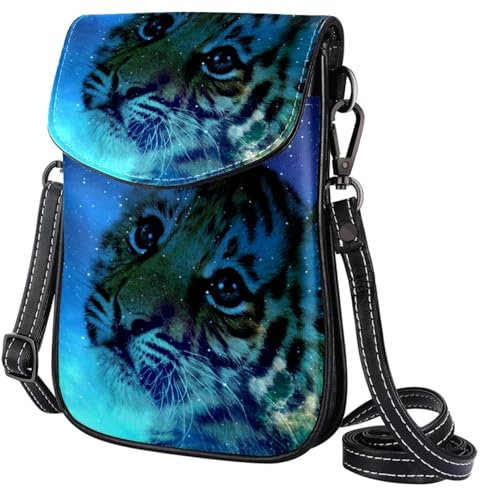 GIOKQB Damen Klein Umhängetasche Tiger Schultertasche Handytasche Zum Umhängen Mini Crossbody Tasche