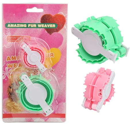1 set di strumenti per creare pompon per realizzare pompon, per decorazioni artigianali, strumento per realizzare pompon fatti a mano, a forma di cuore, strumento portatile per tessitura a palla e