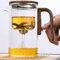 KKwercv Witchcraft Teapot, Press Control Enchanted Teapot, Magic Teapot with Infuser, 2-in-1 Magical Teapot for Loose Tea, Witch Glass Tea Pot, Magical Teapot Glass with Wooden Handle