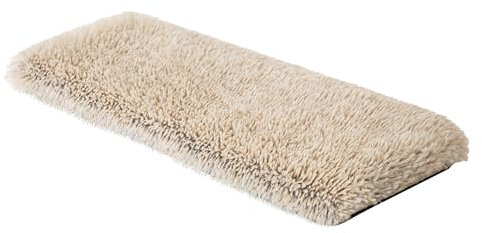 Katzen Fensterliege Fensterbank rutschfest - Katzenbett Fensterbank - Weich & Kuschelig - Fensterliege für Katzen Selbstheizende Katzendecke - Waschbarer Bezug - 60x20 cm - Beige langes Fell