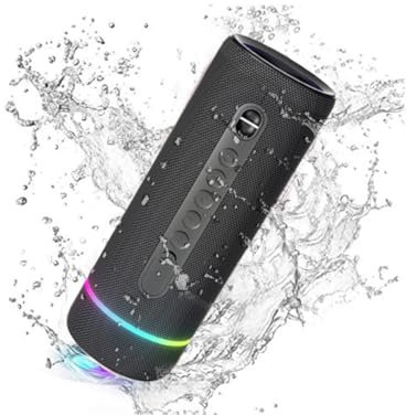 Decibelvibe Tnz Sleek 8 - Enceinte Portable Bluetooth, Étanche IP66, Son Puissant de 30W, Basses Profondes, Bluetooth 5.3, 25H d'Autonomie, Couplage Steréo, Lumières RGB (Noir)