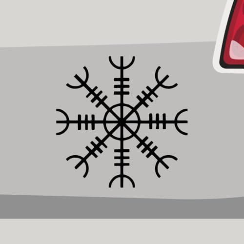 Aufkleber - The Helm of Awe Walhalla Odin - Sticker, Folienaukleber für Auto, Motorrad, Fahrrad, Laptop, LKW (6x6cm | Weiß)