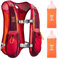 UTOBEST Trinkrucksack 5L, Laufweste, Herren Damen Ultraleicht Laufrucksack für Laufen, Marathon, Jogging, Radfahren (Rot, mit 2*350ml Flaschen)