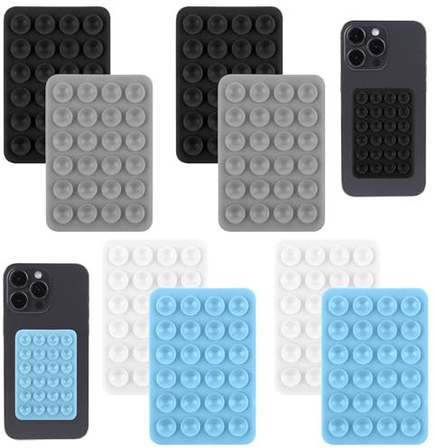 Wanmu 8 unidades multifunción de silicona para teléfono móvil, ventosas de silicona de doble cara, antideslizante, soporte para teléfono móvil, soporte con ventosa, soporte manos libres para todos los