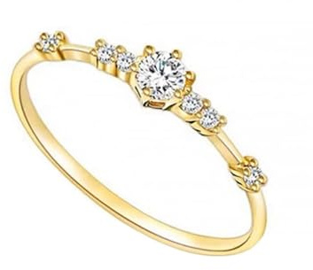 Ring 750 Gelbgold, Diamant Ring Verlobung Runden Trauringe 18K Gold Größe 67 (21.3)