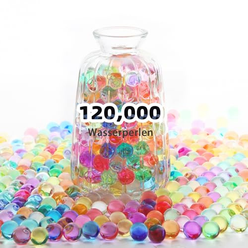 WITCOLOR 120.000 Wasserperlen Bunte, Wassergel Jelly Perlen als Füllmaterial für Vasen, Schwimmkerzen, Hochzeitsdekoration, Weihnachtsdekoration, Blumenarrangements, Wohnraumdekoration