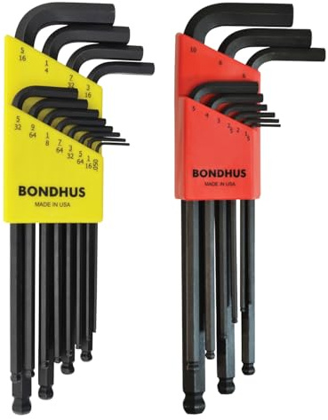 Bondhus 20196 Balldriver L-wrench Double Pack, 10999 (1.5-10mm) & 10936 (.050-5/16-Inch)