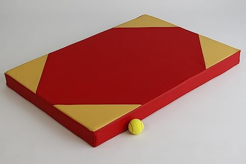 NiroSport Turnmatte 100 x 70 x 8 cm Rot/Gelb Weichbodenmatte Matte Gymnastikmatte Fitnessmatte Sportmatte Trainingsmatte Bodenmatte Schutzmatte Übungsmatte wasserdicht