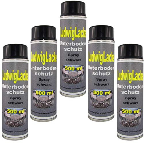 5 x 500 ml Spray Profi Unterbodenschutz schwarz überlackierbar