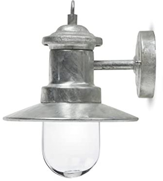 Garden Trading Outdoor Wall Mounted St Ives Galvanised Ships Light Weatherproof | E27 Edison Screw 60 Watt | Crafted in Hot Dipped Galvanised Steel | Motion-Sensor Compatible