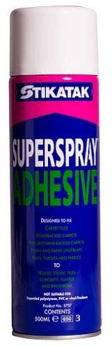 6 x Cans Of Stikatak All Purpose Superspray Adhesive Spray Glue - 500ml Each
