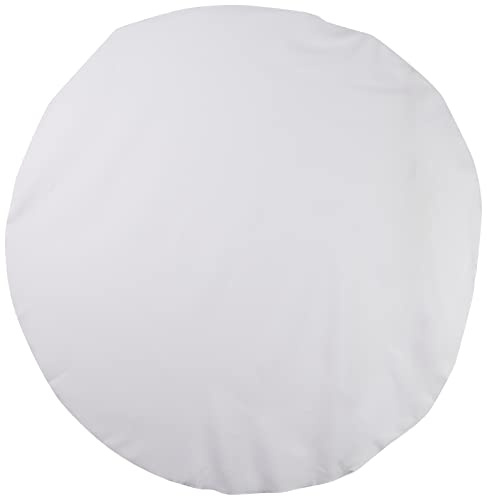 LA Linen Poplin Round Tablecloth, Polyester, White, 51-Inch