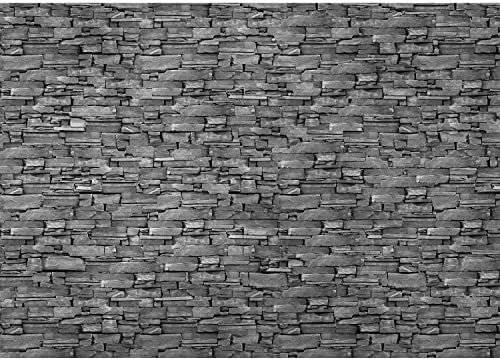 Runa Art Fototapete Steinwand 3D Effekt Modern Vlies Wohnzimmer Schlafzimmer - Made in Germany - 308 x 220 cm Grau 9086010c