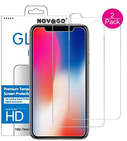 NOVAGO Compatible avec iPhone 11 Pro,iPhone XS,iPhone10 (5.8'') Lot de 2 Films Protection écran Verre Trempé Ultra Résistant (Plus Petit Que l'écran) (Transparent)
