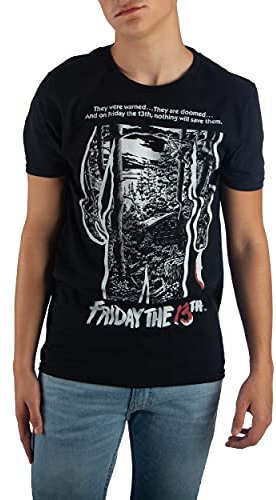 Freitag der 13. T-Shirt Männer Film Poster Grafiken Schwarzes T-Shirt T-Shirt (Medium)