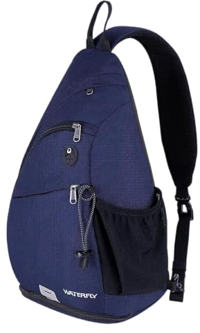 WATERFLY Sling Bag Crossbody Backpack Schulterrucksack mit verstellbarem Schultergurt Perfekt für Outdoorsport Wandern Radfahren Bergsteigen Reisen