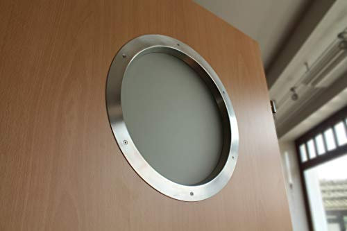 Bullauge aus Edelstahl Ø250mm Ø350mm Ø450mm mit Klarglas oder satiniertem Glas (Ø350mm mit sat. Glas)