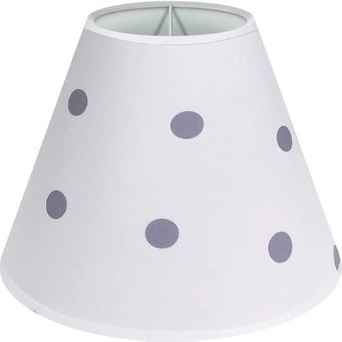 Wogati® Lampenschirm | verschiedene Größen & Farben | Farbe: Grau Punkte/Größe: M | E27 | Baumwolle | Lampenschirm Stehlampe + Lampenschirm Hängelampe + Lampenschirm für Tischlampe
