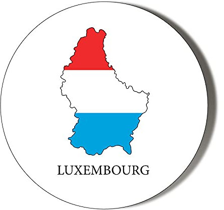 LUXEMBOURG FLAG MAPPED 38mm Round Fridge Magnet
