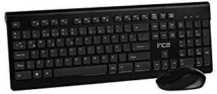 Kabelloses Tastatur Maus Set – inca IWS-519 Wireless Combo mit 12 Multimedia-Tasten, 2.4GHz Verbindung, USB & Typ-C Empfänger, leise Slim Chocolate Tasten, für Windows, Büro & Zuhause