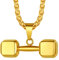 Richsteel Charm Kette mit Hantel Anhänger, Hip pop Kurzhanteln Kette für Herren, Punk Sport Schmuck für Sportler Junge