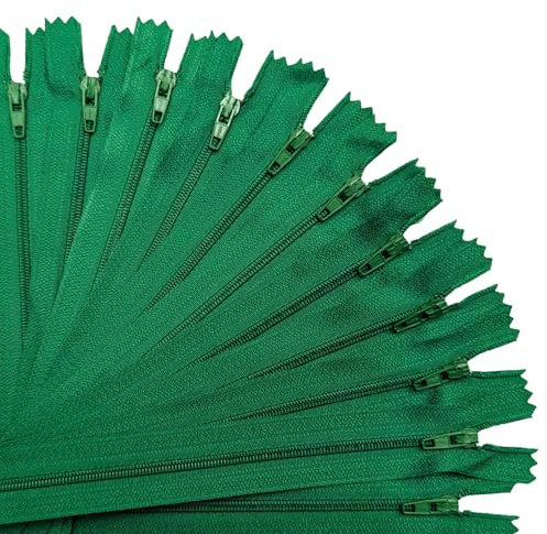 KGS Reißverschlüsse | Farbe: Grün | Größe: 18 cm / 7 Zoll | 20 Stück/Packung | #3 Reißverschlüsse zur Herstellung von Kleidern, Taschen, Kissenbezügen