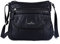 Angelkiss Kleine Damen-Umhängetasche, Leder, Schultertasche für Damen, Hobo-Tasche mit verstellbarem Schultergurt, Schwarz
