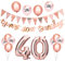 Beainfir 40th Birthday Decorations Set Include Rose Gold Happy 40th Birthday Banner,Triangle Flag Banner,Confetti Latex Balloons and Foil Balloons for Party Decoration Supplies for Girls and Boys