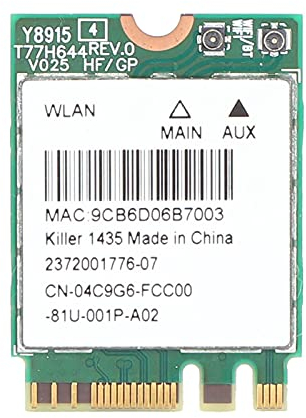 Netzwerkkarte Dual Frequency 2.4GHz/5GHz 867Mbps Wireless Adapter für XPS 13 9360 XPS 15 9550 XPS 15 9560 XPS 8920 Laptop
