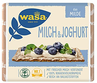Wasa Knäckebrot Milch & Joghurt aus Roggenvollkornmehl mit Milch verfeinert, 12 x 230g