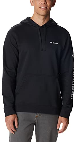 Columbia Men's Trek Hoodie, Black/CSC Sleeve Logo, L Tall