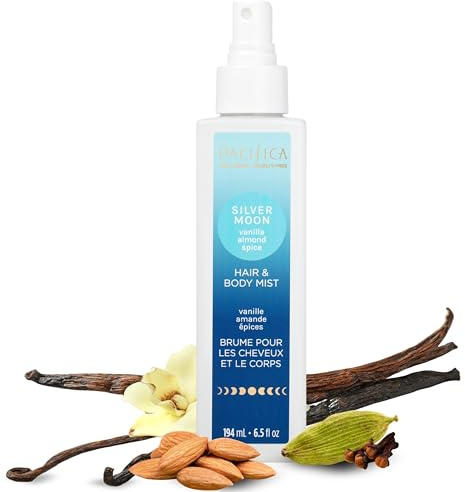 Pacifica Hair Perfume & Body Fragrance Spray Mist - Silver Moon with Vanilla, Almond & Spice – Alcohol-Free, Vegan & Cruelty-Free, 6.5 oz