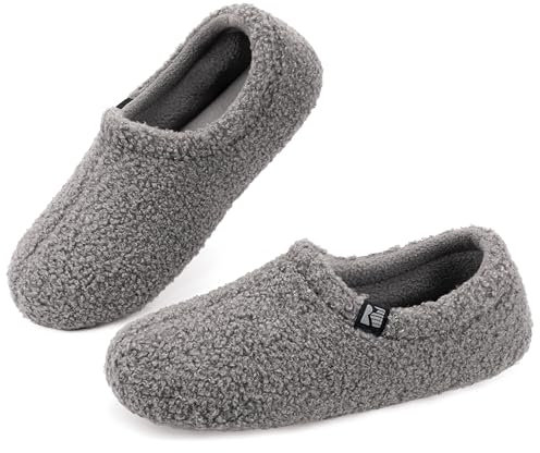 RockDove Zapatilla Interior de Peluche Teddy para Mujer con Parte Trasera Cerrada, 36/37 EU, Gris Oscuro