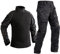 Uugood Combat Shirt Pant Tactical Anzüge Armee Militär T-Shirt Paintball Ausrüstung Taktische Kleidung Bundeswehr Langarm Multicam Uniform für Airsoft Paintball Jagd, schwarze nacht, L