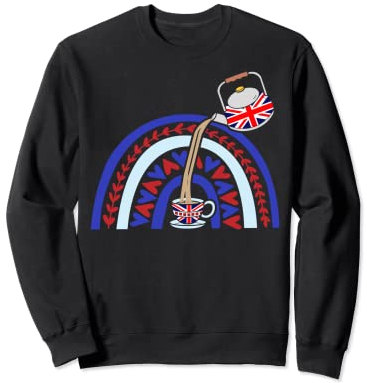 Union Jack Flag Of The United Kingdom With Teapot & Teacup Sweatshirt