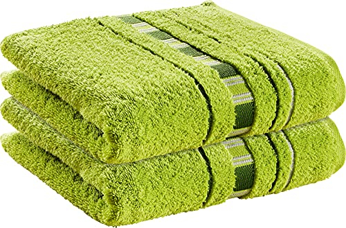 Erwin Müller Handtuch-Set 2er-Pack Achern - #500g/m² - schnell trocknend, extra saugstark, beidseitige Schlaufen - Größe 50x100 cm grün