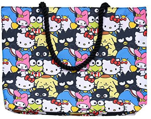 Hello Kitty and Friends Tote My Melody Keroppi Chococat Smoking Sam Aufdruck Tasche, mehrfarbig