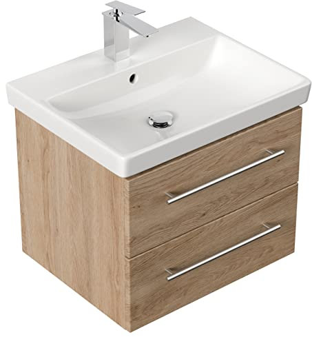emotion Villeroy & Boch Avento Waschtisch SDB mit Waschbecken, 60 cm, Eichendekor