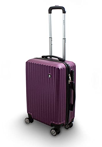 Lacestone Barut Trolley Hartschalen Koffer Hartschalenkoffer Hardcase Größe M - Modell General (Lila)