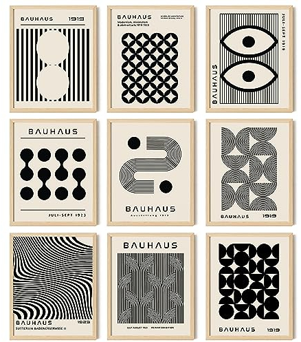 97 Decor Bauhaus-Poster - Moderne Wanddekoration, Abstrakte Geometrische Wandkunst, Abstrakte Wanddrucke, Kunstwerk, Boho-Bilder für Schlafzimmer (20,3 x 25,4 cm, Ungerahmt)