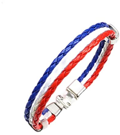 WSZJLN Herren Damen Spanien Deutschland Frankreich Italien Argentinien Nationalflagge PU Leder Armbänder Buntes Paar Armband Handarbeit Schmuck Geschenk - Kroatien